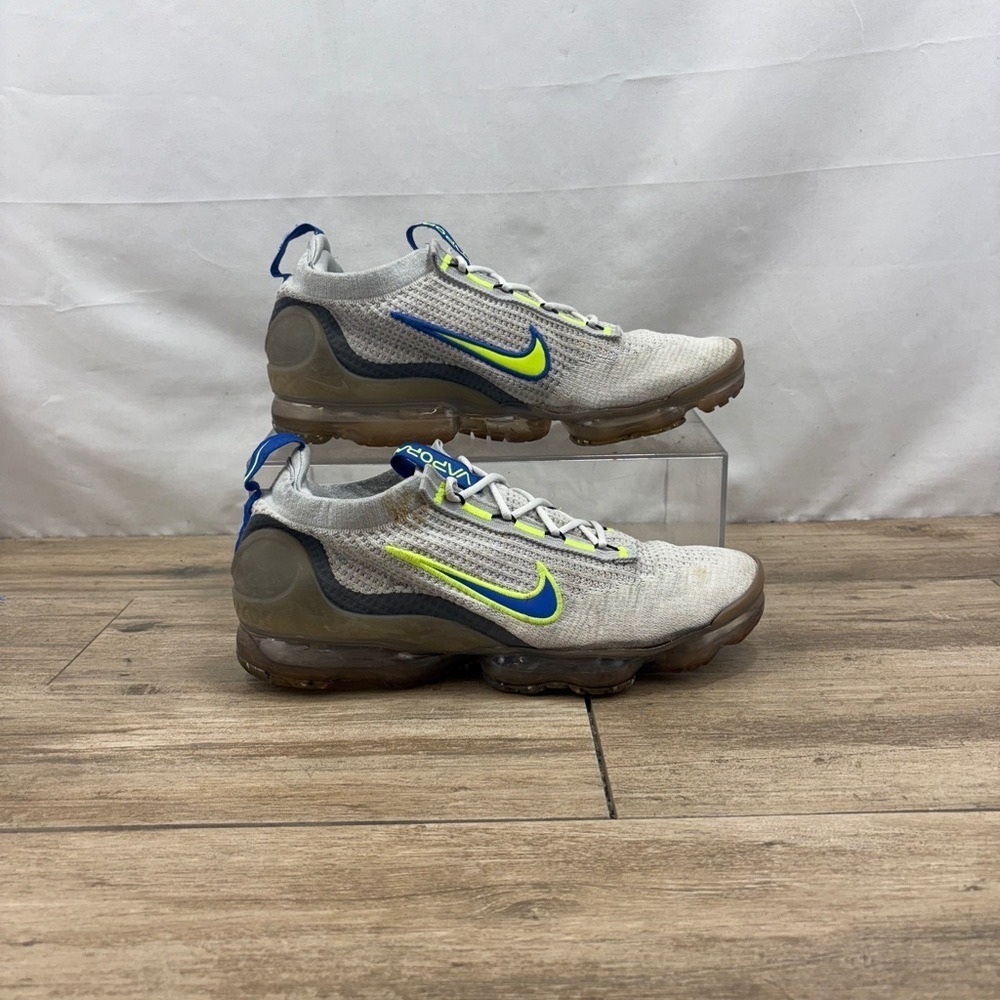 Nike Air VaporMax 2021 FK Men's Running Gym Sneakers Shoes White Royal Volt - 11